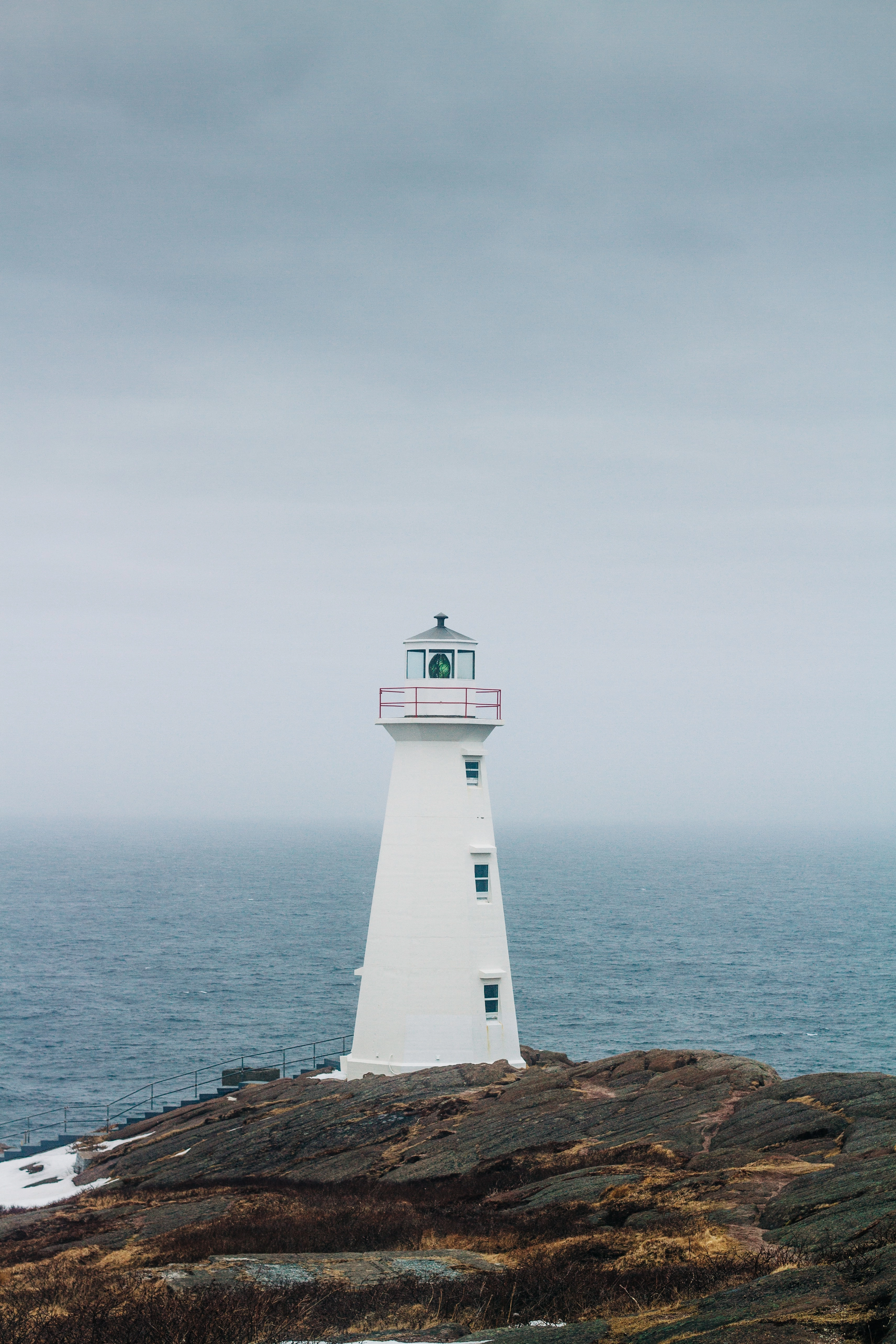 Phare un jour brumeux, Cap Spear St. John's, Terre-Neuve